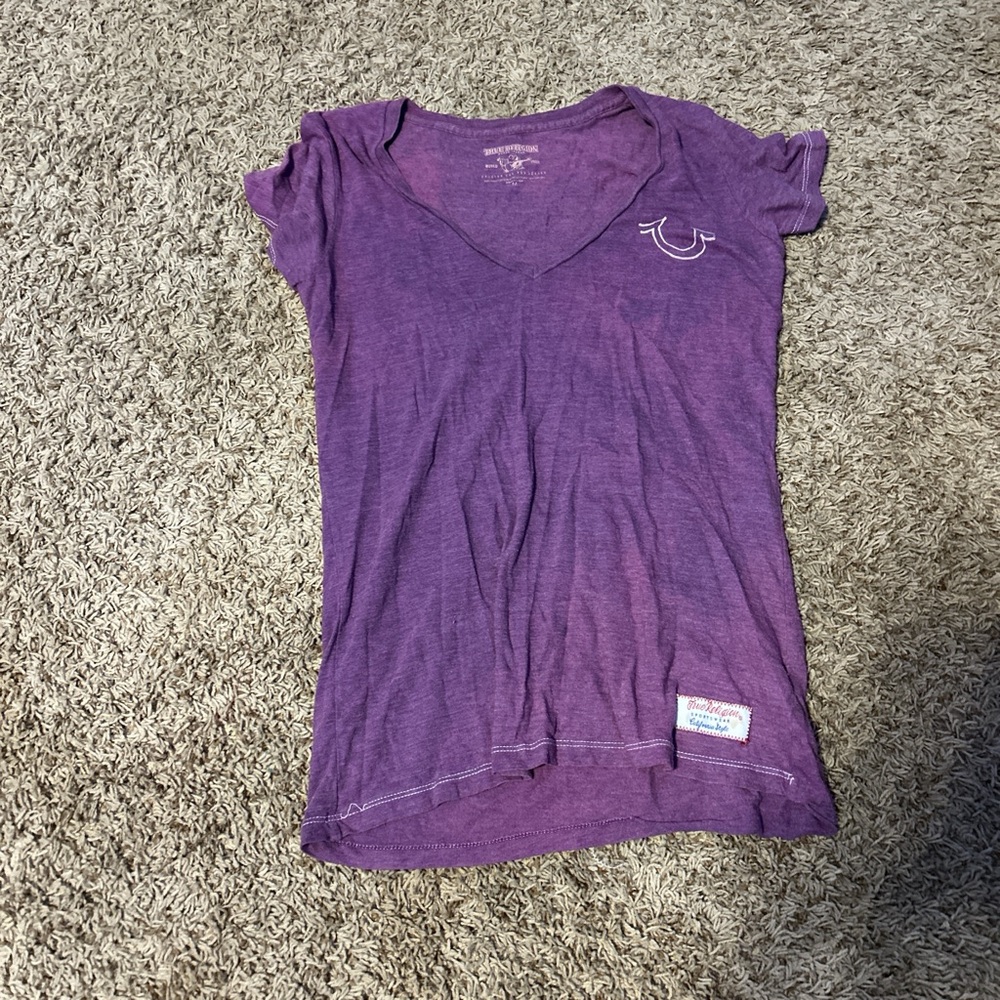 True Religion Purple Tee with Logo Patch